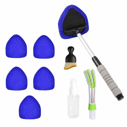 🚗9 PCS Car Window Cleaning Tool Kit - Easy Reach for Interior Glass