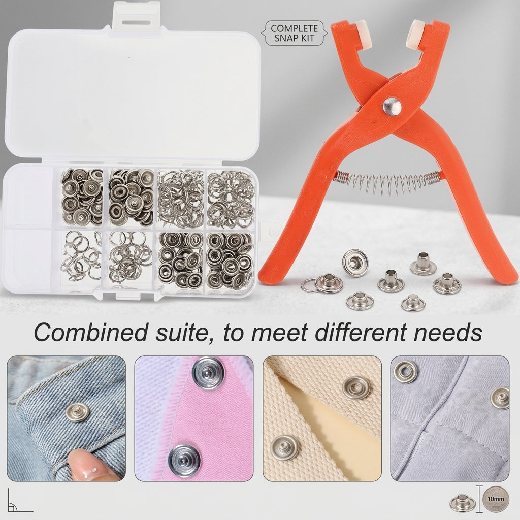 No-Sew Button Fastening Tool 🧷 – Convenient Clothing Repair & Installation Helper