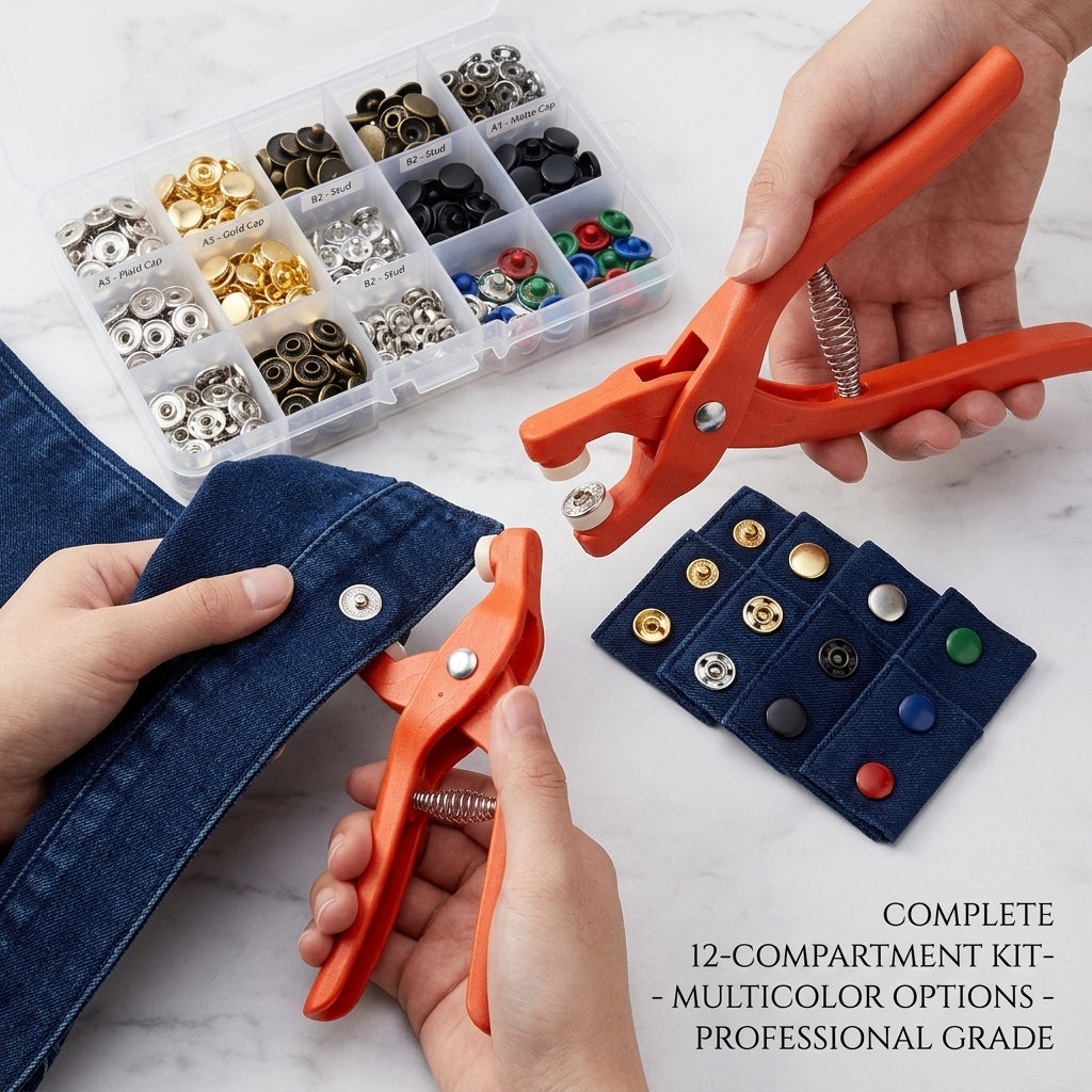 No-Sew Button Fastening Tool 🧷 – Convenient Clothing Repair & Installation Helper