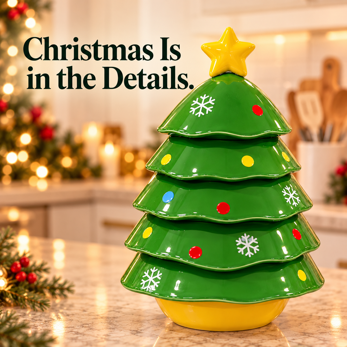 🎄🍬 Stackable Christmas Tree Serving Bowl Set 🎁❄️