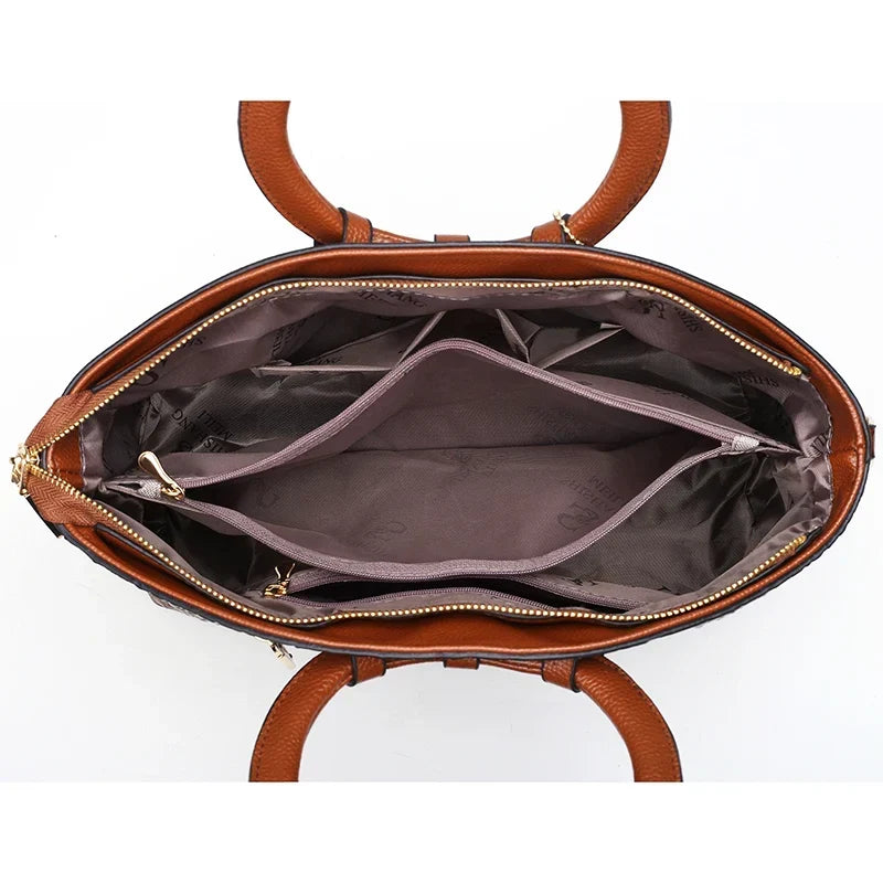 Heritage Embossed Leather Bag – Refined Old-World Charm ✨