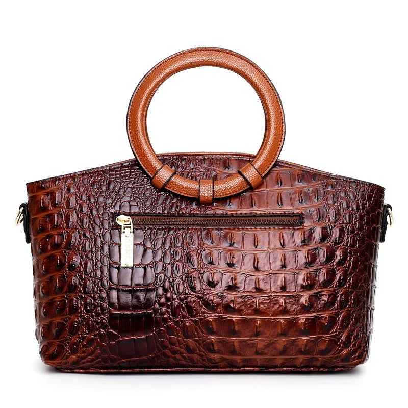 Heritage Embossed Leather Bag – Refined Old-World Charm ✨