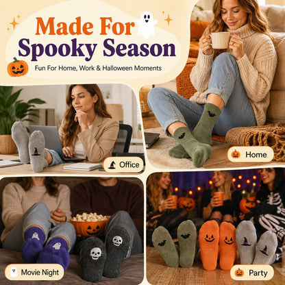 🎃🧦 Halloween Embroidered Crew Socks – Spooky Style from Heel to Toe