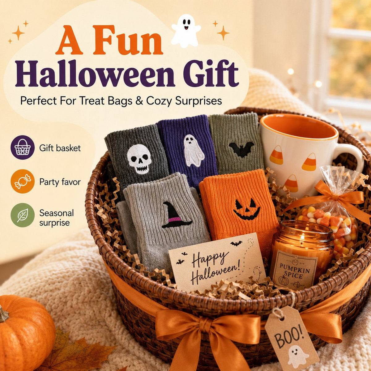 🎃🧦 Halloween Embroidered Crew Socks – Spooky Style from Heel to Toe