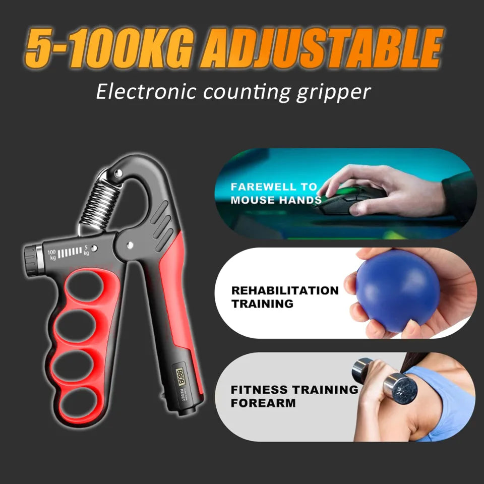 💪 Adjustable Hand Grip Strengthener, 5–100 kg Resistance for Forearm Training