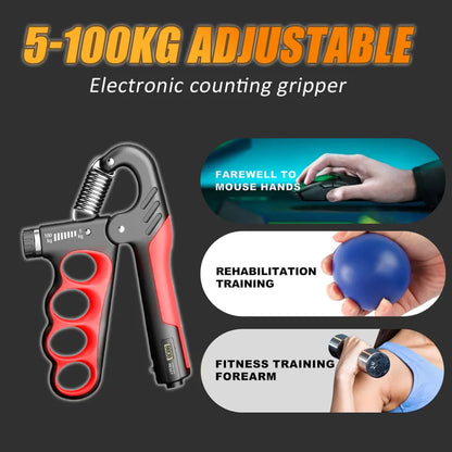 💪 Adjustable Hand Grip Strengthener, 5–100 kg Resistance for Forearm Training