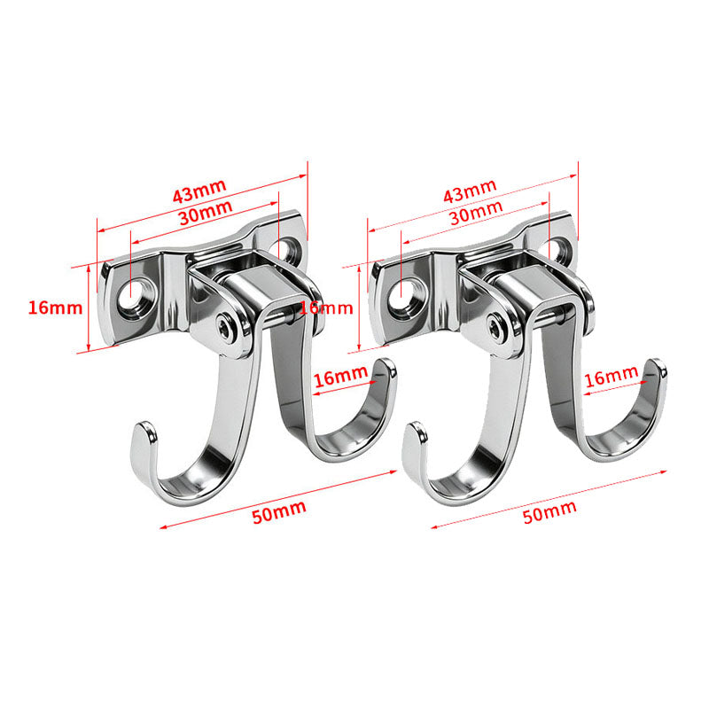 🪝 2-Pack 360° Swivel Wall Hooks – Heavy-Duty J-Shaped Hangers