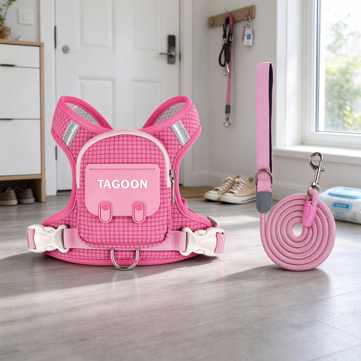 Walk-Ready Dog Harness & Leash Set 🐕 – All-in-One Everyday Pet Walking Gear