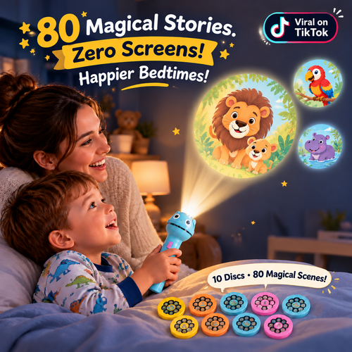 DreamBeam Bedtime Story Projector ✨ – Magical Storytime for Kids