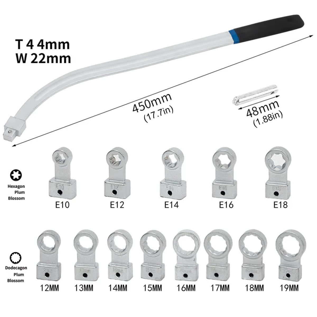 15-Piece Adjustable Engine Belt Wrench Kit for Pulley & Tensioner Service 🔧
