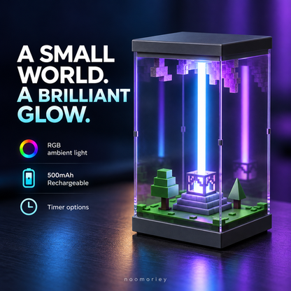 ✨ Miniature World RGB Lamp – Rechargeable Mood Light with Timer 🌈