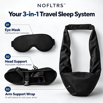 ✈️ 3-in-1 Airplane Sleep Kit – Pillow, Eye Mask & Body Sling