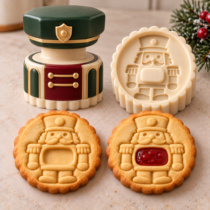 🎅🍪 Christmas Jam-Filled Cookie Stamp Molds – 🎄6 Festive Designs for Holiday Baking