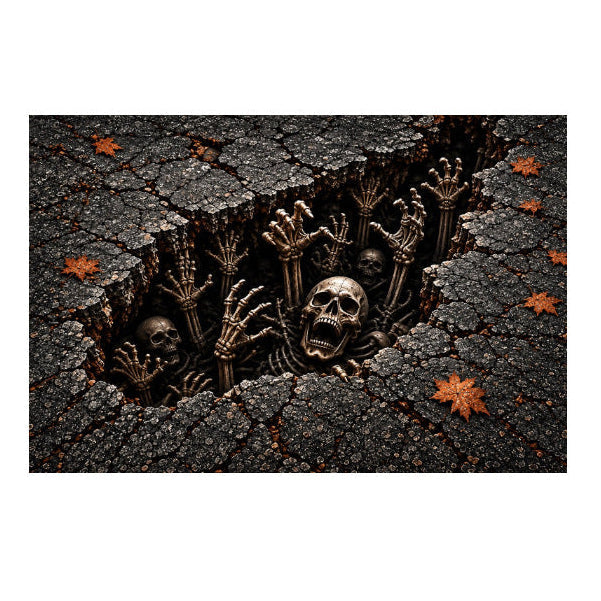 🎃 Spooky Halloween Entryway Mat with 3D Skull and Creepy Clown Design 👻