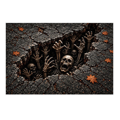 🎃 Spooky Halloween Entryway Mat with 3D Skull and Creepy Clown Design 👻