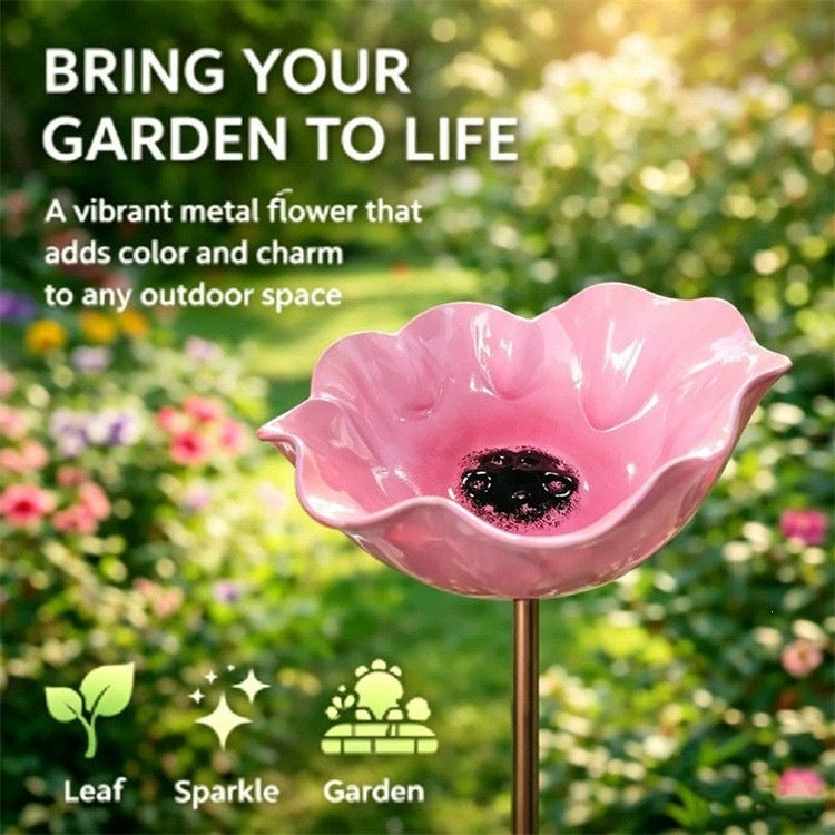 🌸 Everlasting Metal Flower Garden Stake – Handmade Outdoor Garden Decor