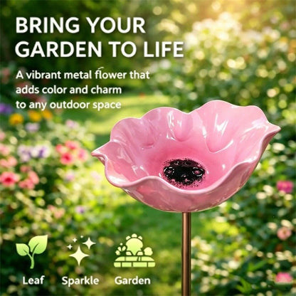 🌸 Everlasting Metal Flower Garden Stake – Handmade Outdoor Garden Decor