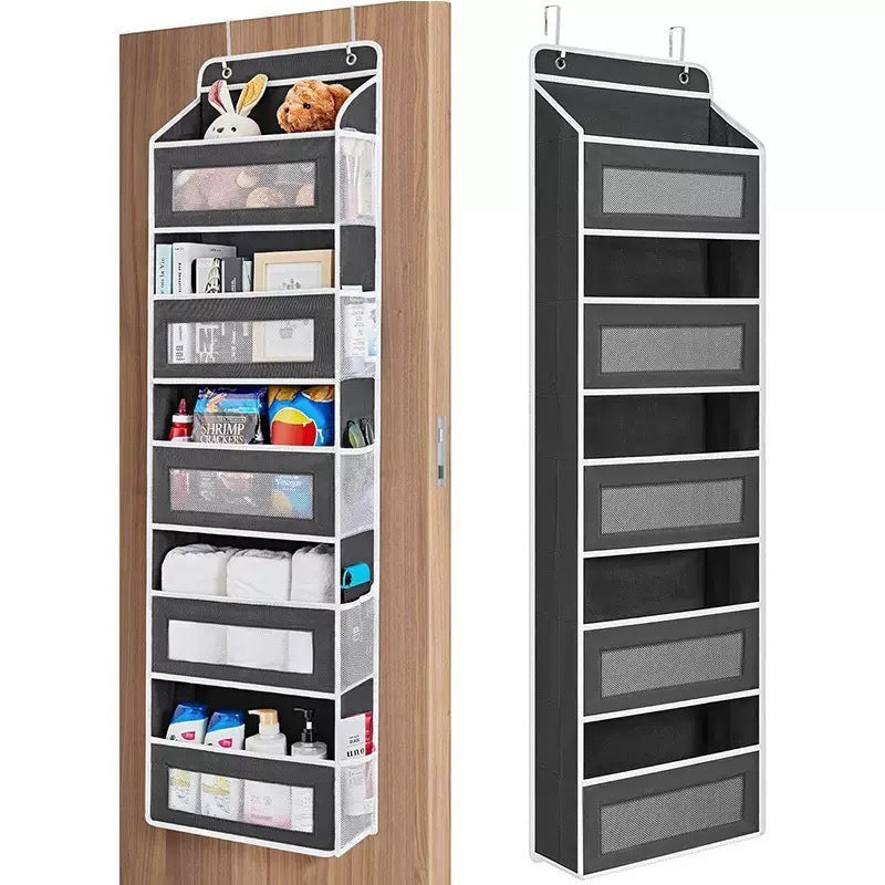 🚪 No-Sway Over-the-Door Storage Rack – 5 Deep Mesh Baskets, 44 lb Capacity