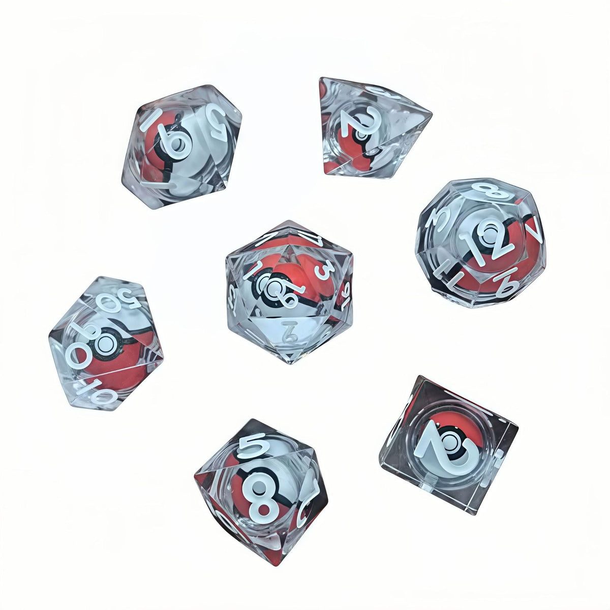 🎲Rotating Eye DND Dice Set – 7-Piece Liquid Core Polyhedral Dice