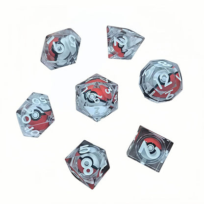 🎲Rotating Eye DND Dice Set – 7-Piece Liquid Core Polyhedral Dice