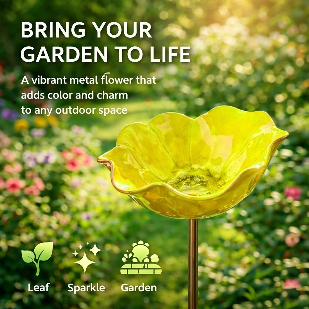 🌸 Everlasting Metal Flower Garden Stake – Handmade Outdoor Garden Decor