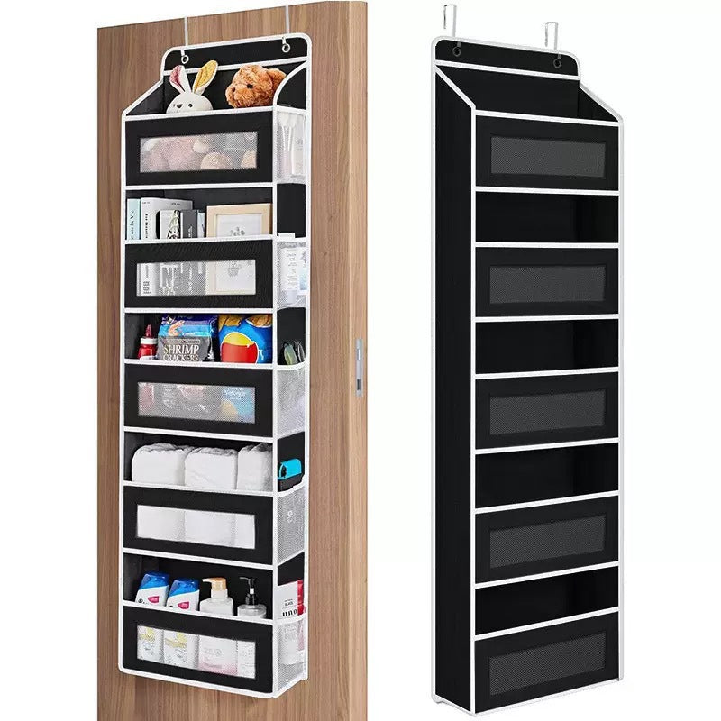 🚪 No-Sway Over-the-Door Storage Rack – 5 Deep Mesh Baskets, 44 lb Capacity