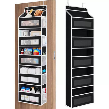 🚪 No-Sway Over-the-Door Storage Rack – 5 Deep Mesh Baskets, 44 lb Capacity
