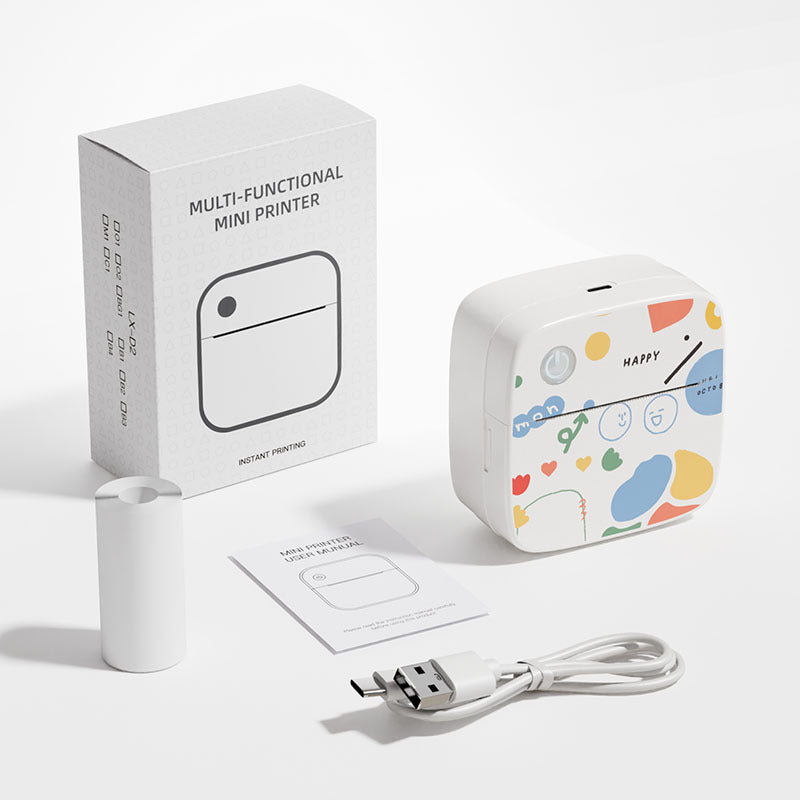 🖨️ Pocket Sticker Printer – Portable Mini Printer with 5 Paper Rolls