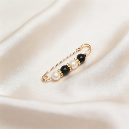 ✨ Pearl & Rhinestone Safety Pin Brooch – Elegant Decorative Fashion Accessory