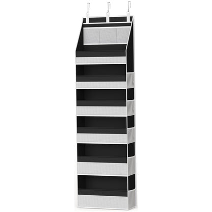 🚪 No-Sway Over-the-Door Storage Rack – 5 Deep Mesh Baskets, 44 lb Capacity
