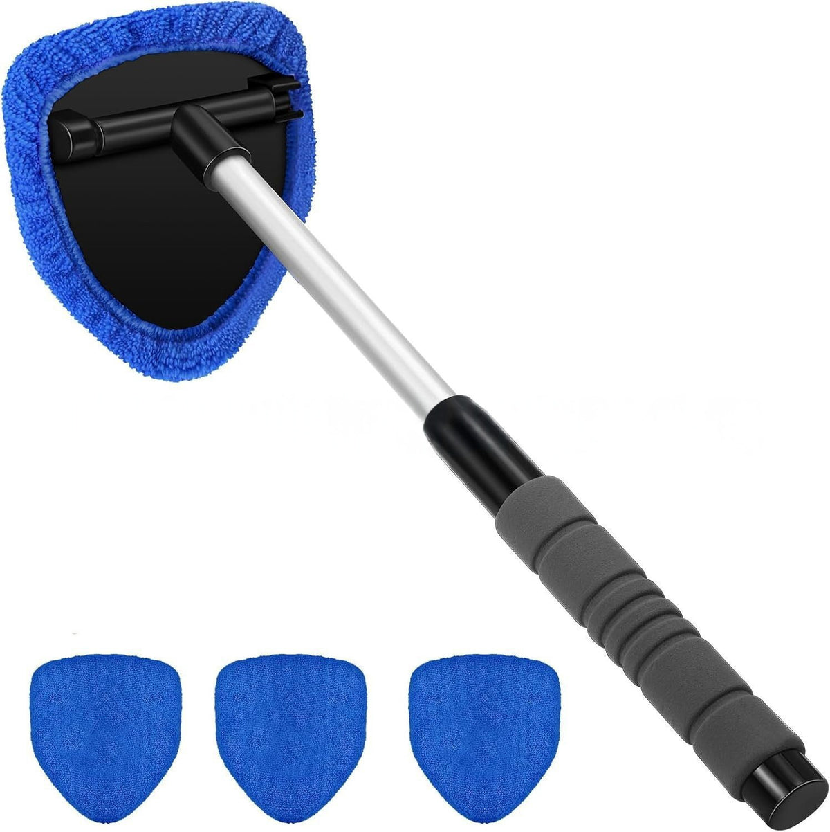 🚗 Extendable Windshield Cleaner – 180° Rotating Head & 4 Washable Pads
