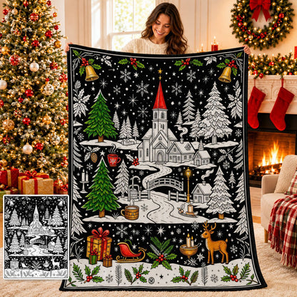 🎨DIY Christmas Coloring Blanket – Color-Your-Own Holiday Family Activity🎄