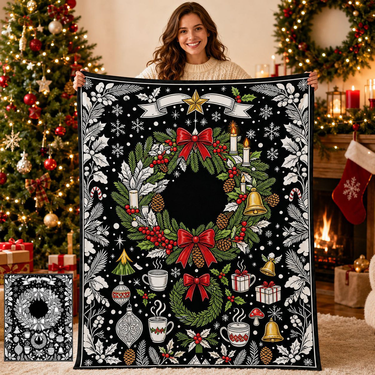 🎨DIY Christmas Coloring Blanket – Color-Your-Own Holiday Family Activity🎄