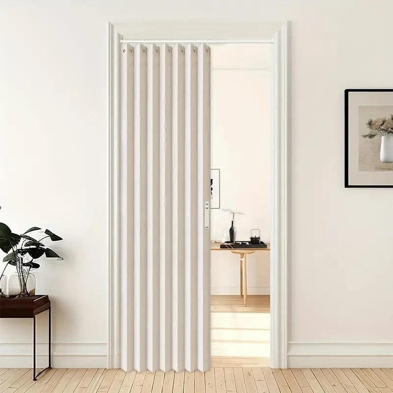 Room Partition Divider Curtains, Pleated Folding Door Curtain for Doorways