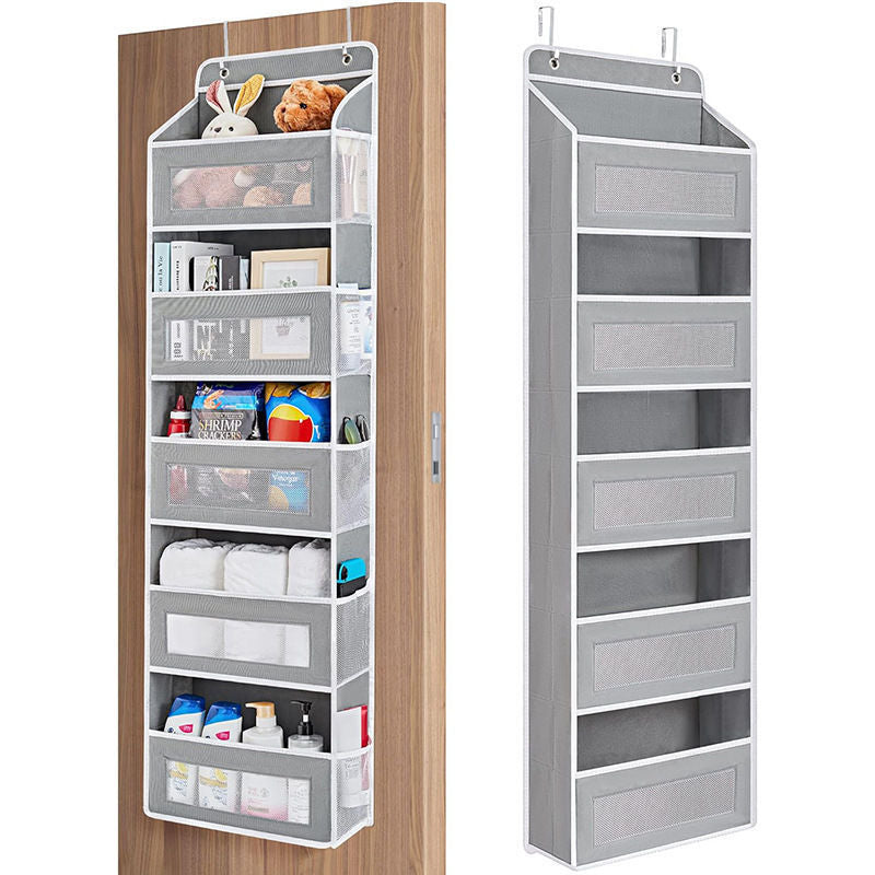 🚪 No-Sway Over-the-Door Storage Rack – 5 Deep Mesh Baskets, 44 lb Capacity