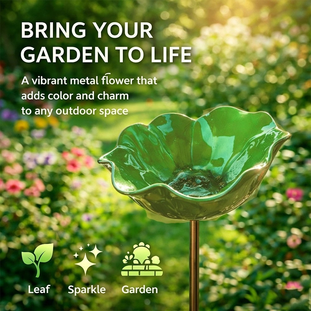 🌸 Everlasting Metal Flower Garden Stake – Handmade Outdoor Garden Decor
