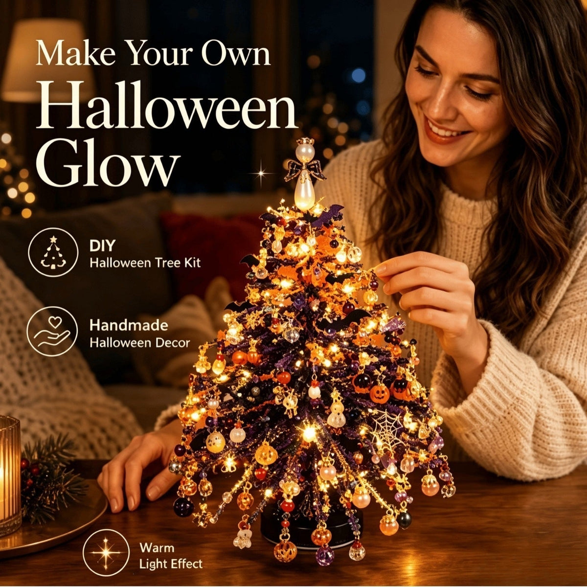 🎄 Make-Your-Own Glowing Holiday Tree Craft Set for Festive Décor ✨