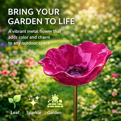 🌸 Everlasting Metal Flower Garden Stake – Handmade Outdoor Garden Decor