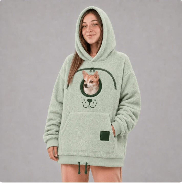 BK8832 European and American style fleece-lined flannel hoodie, unisex, loose fit, casual, warm, popular for cross-border sales, with drawstring