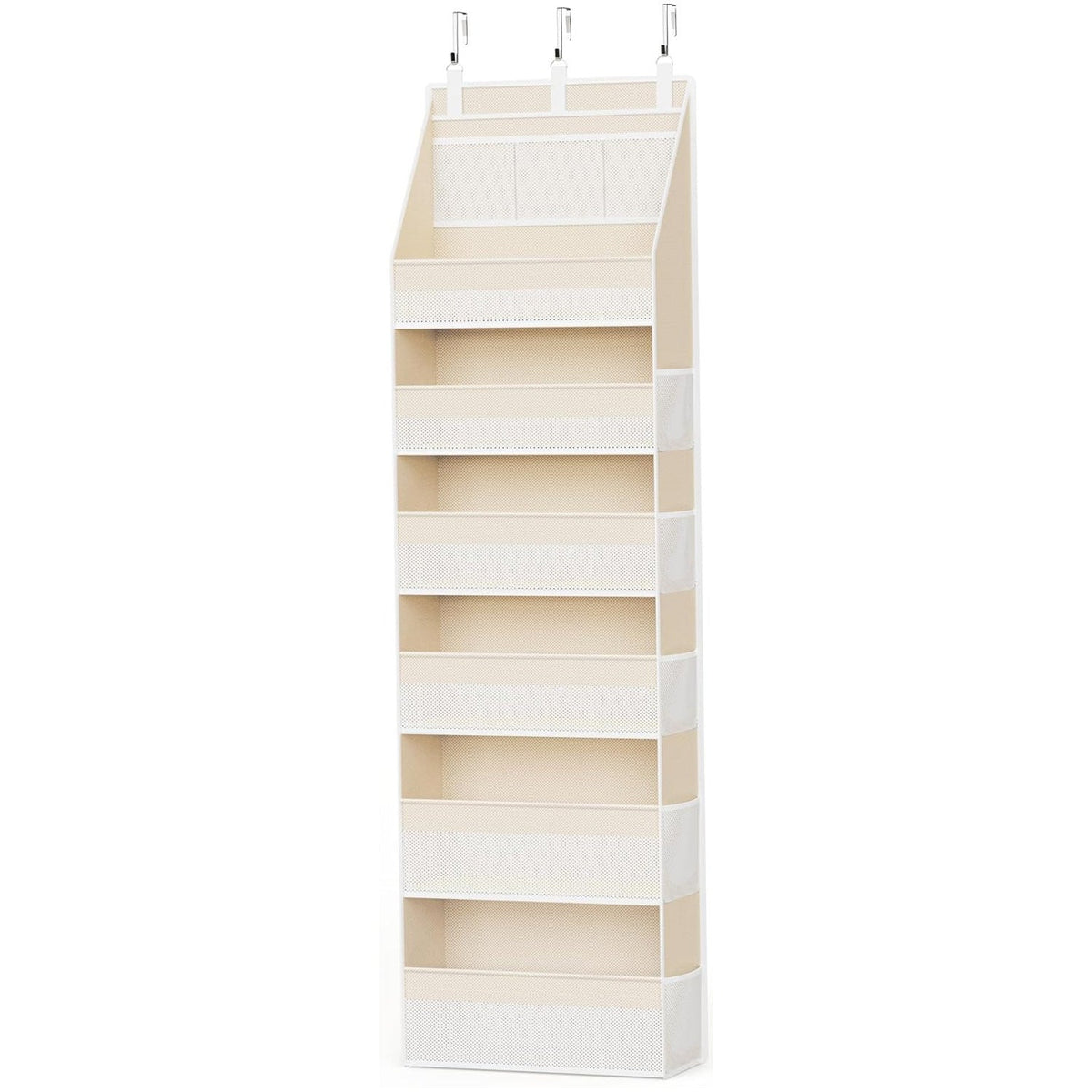🚪 No-Sway Over-the-Door Storage Rack – 5 Deep Mesh Baskets, 44 lb Capacity