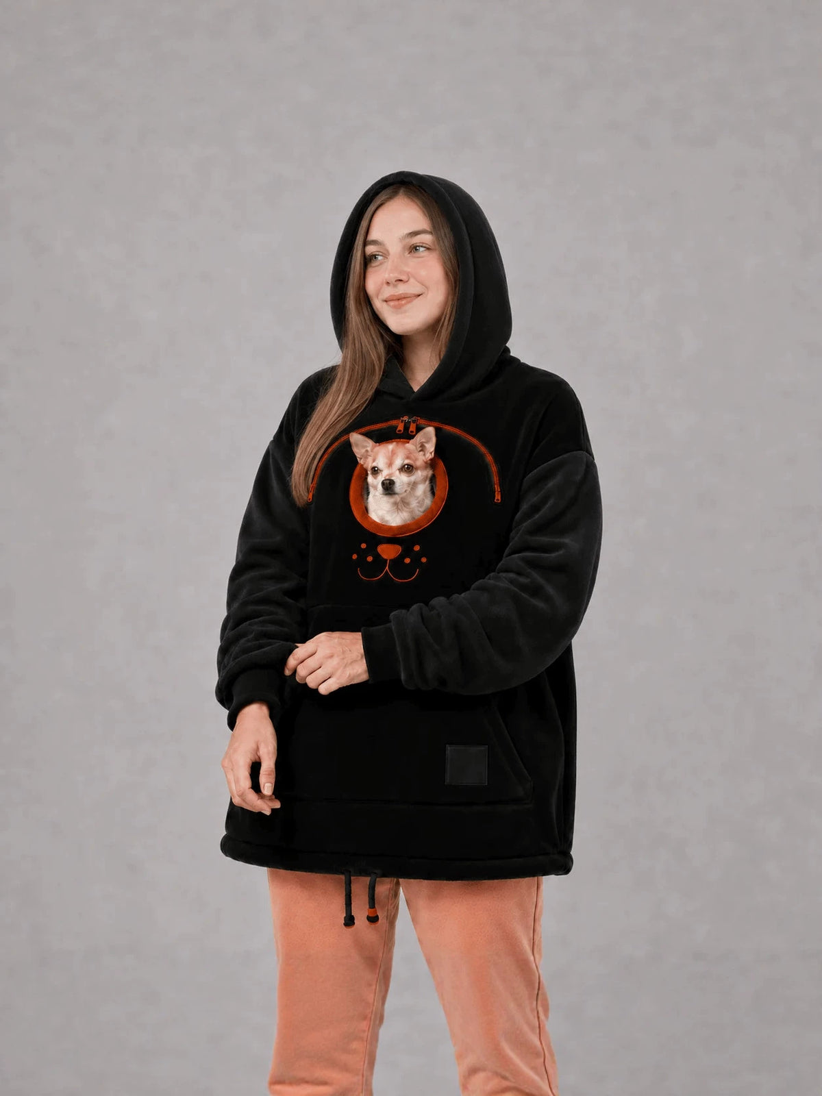BK8832 European and American style fleece-lined flannel hoodie, unisex, loose fit, casual, warm, popular for cross-border sales, with drawstring
