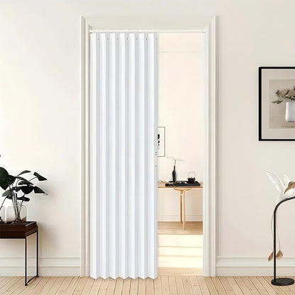 Room Partition Divider Curtains, Pleated Folding Door Curtain for Doorways