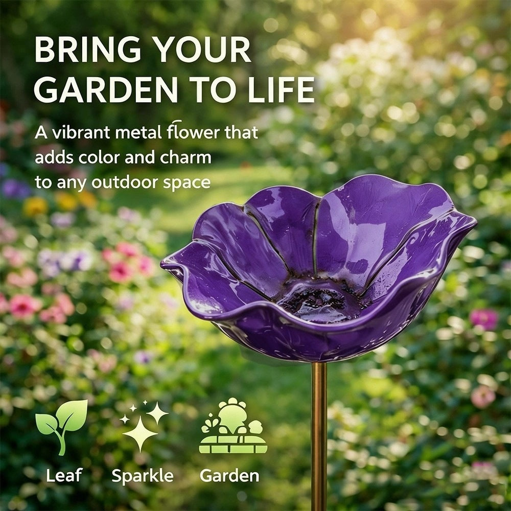 🌸 Everlasting Metal Flower Garden Stake – Handmade Outdoor Garden Decor