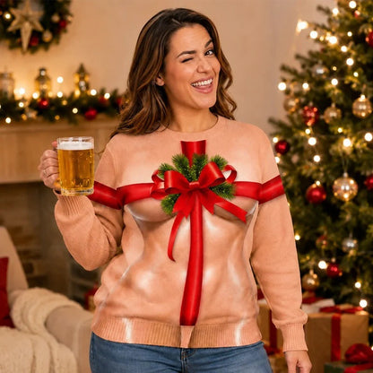 🎄 Funny 3D Illusion Ugly Christmas Sweater | Novelty Holiday Party Jumper