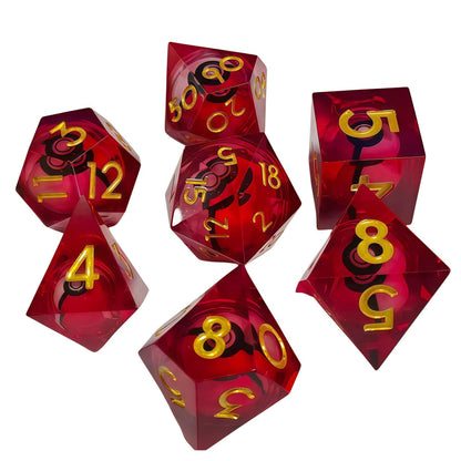 🎲Rotating Eye DND Dice Set – 7-Piece Liquid Core Polyhedral Dice