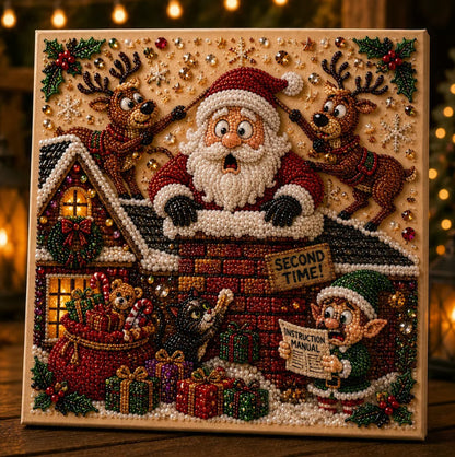 🎅🎄Funny Christmas Diamond Painting Kit | Humorous Festive DIY Bead Art Wall Decor 🎁