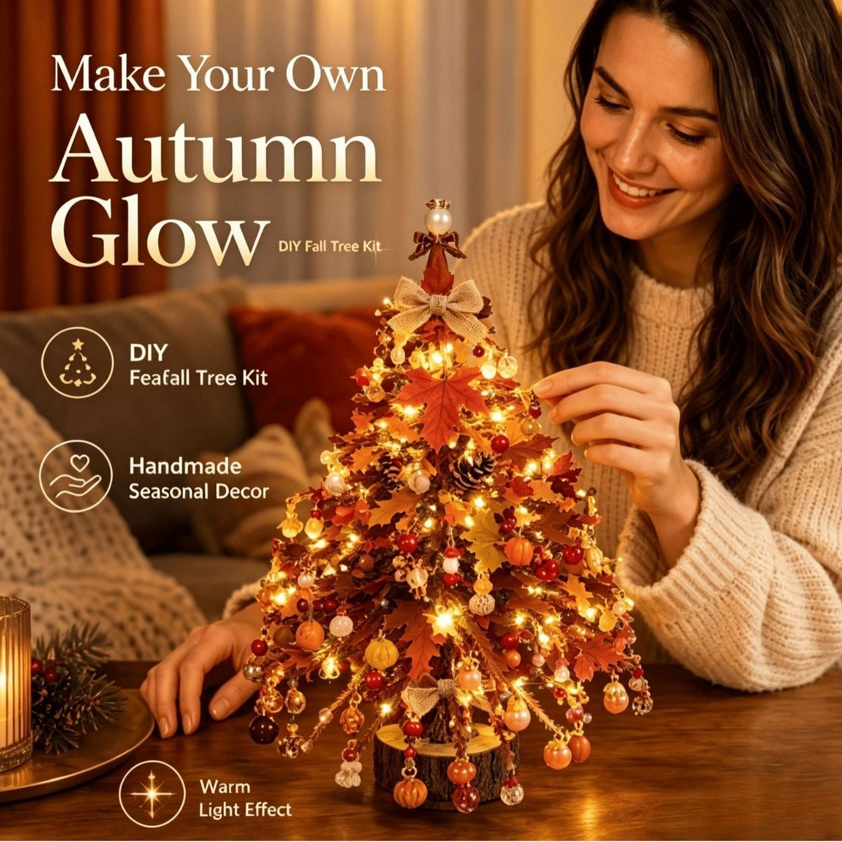 🎄 Make-Your-Own Glowing Holiday Tree Craft Set for Festive Décor ✨