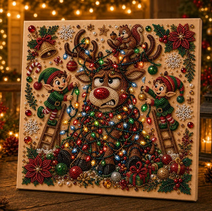 🎅🎄Funny Christmas Diamond Painting Kit | Humorous Festive DIY Bead Art Wall Decor 🎁