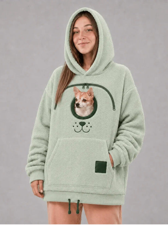 BK8832 European and American style fleece-lined flannel hoodie, unisex, loose fit, casual, warm, popular for cross-border sales, with drawstring