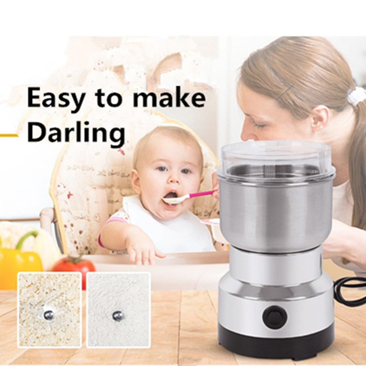 Stainless Steel Dry Ingredient Grinder ✨ Spices, Grains & Coffee
